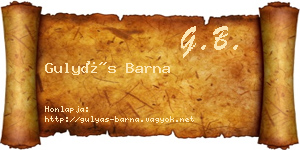 Gulyás Barna névjegykártya