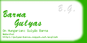 barna gulyas business card